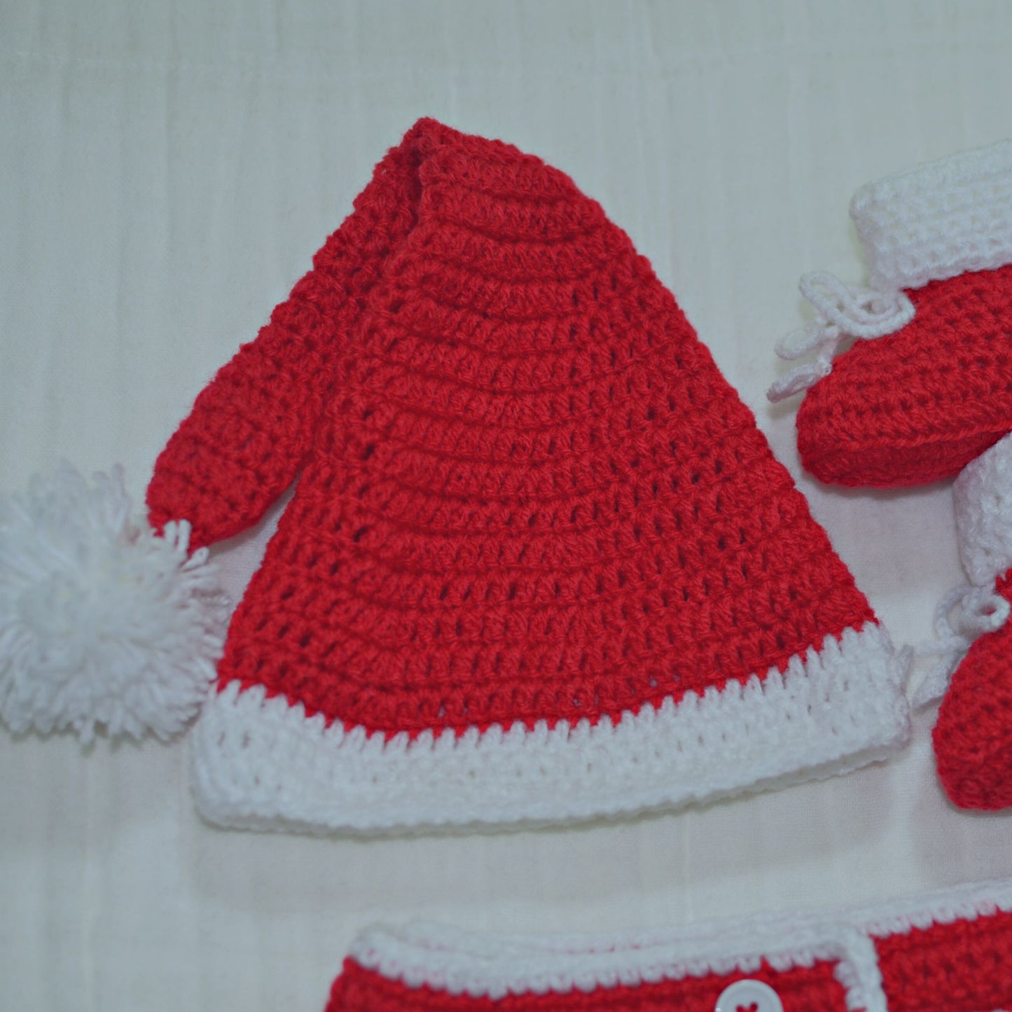 Christmas Crochet Baby Hat, Socks Set