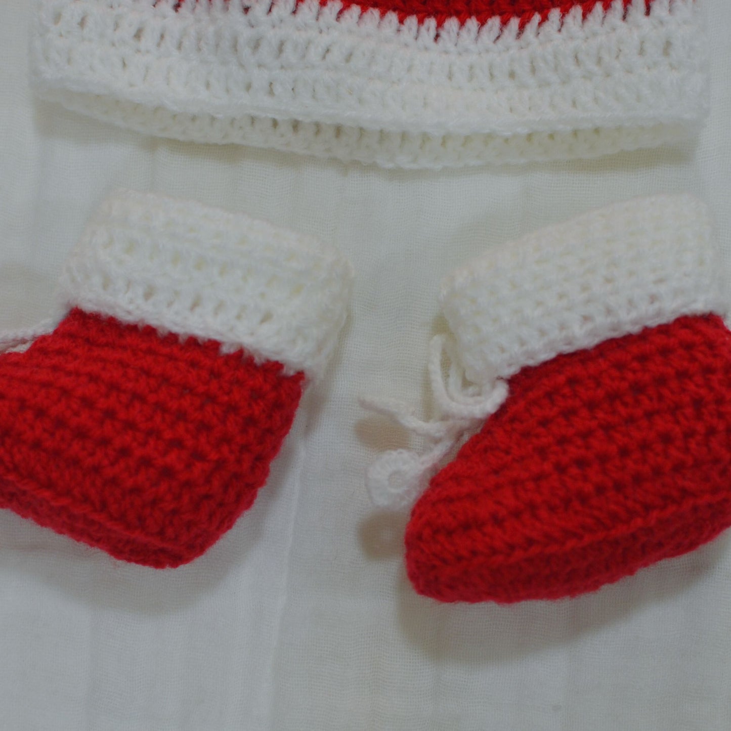 Christmas Crochet Baby Hat, Socks Set