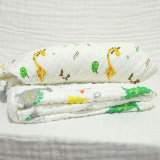 6 Layered Printed Cotton Gauze Baby Blanket/Towel 105x105cm - Collection V