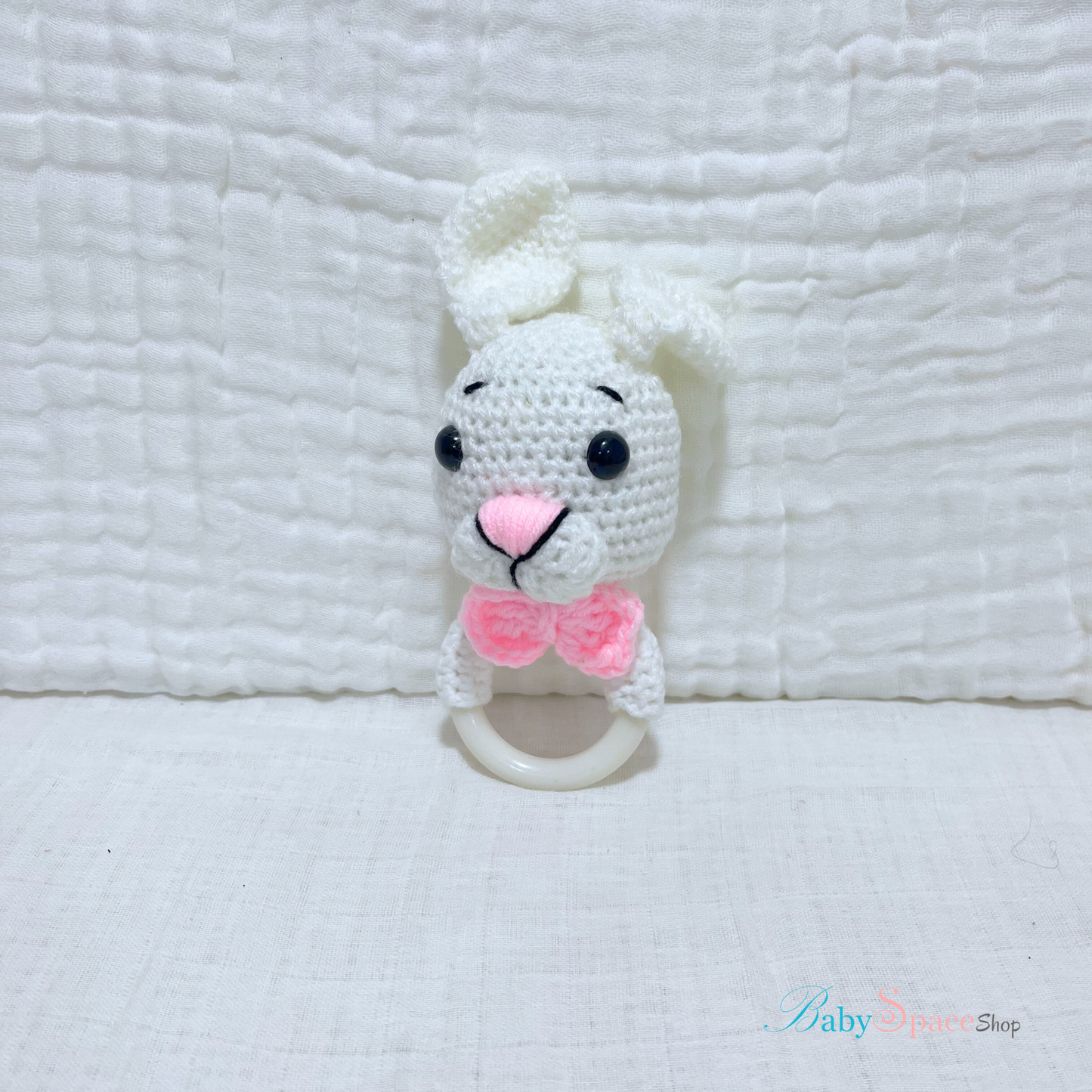 Handmade Crochet Rattle Bunny