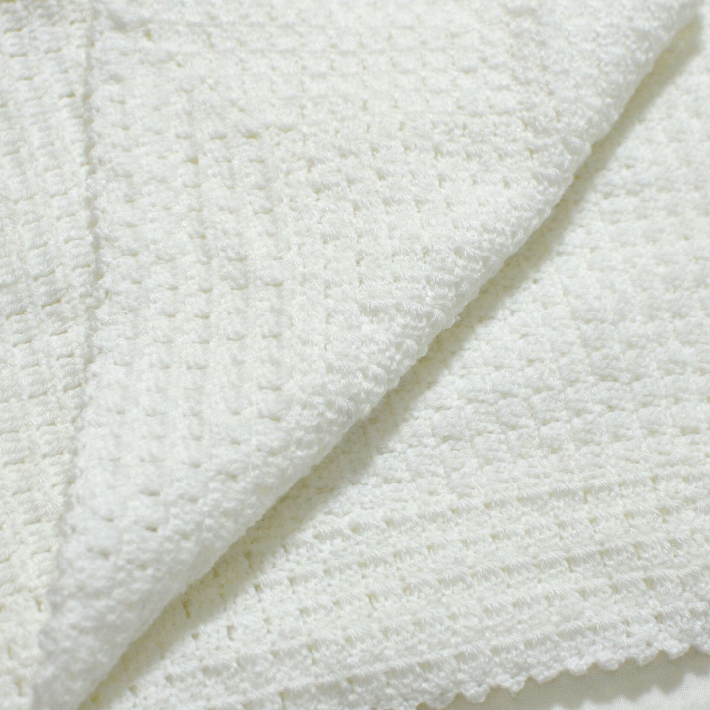 Handmade Crochet Baby Blanket White - 70 x 80cm