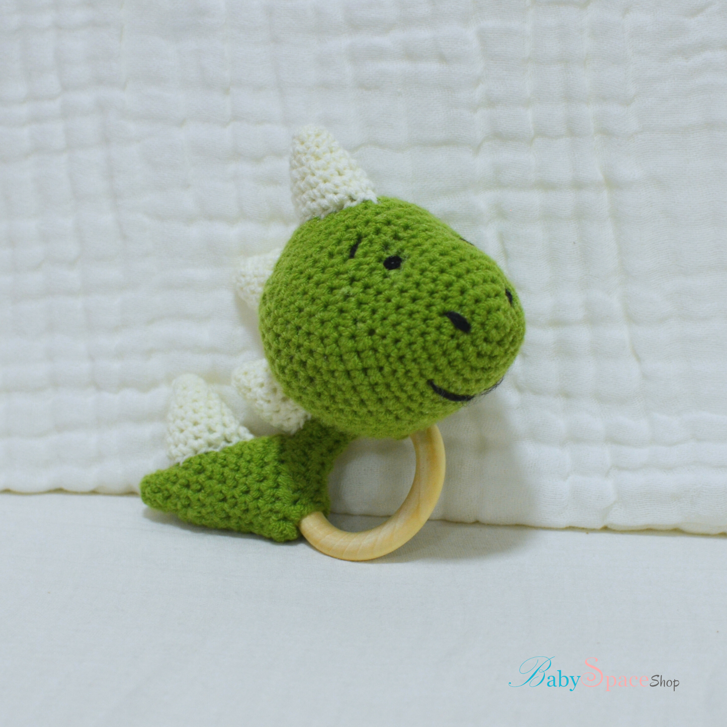 Handmade Crochet Rattle Dino