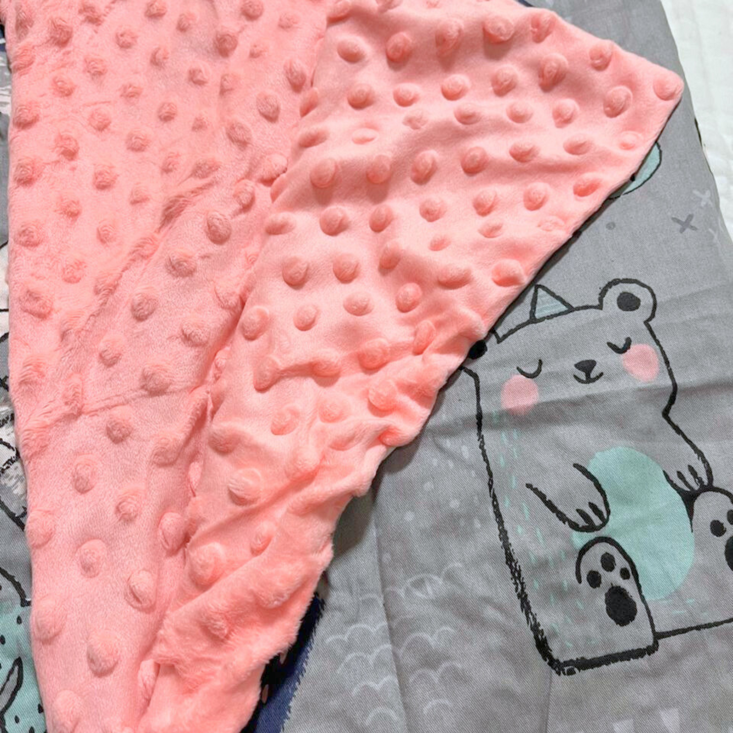 Warm Baby Blanket with Fleece and Cotton 75x100cm