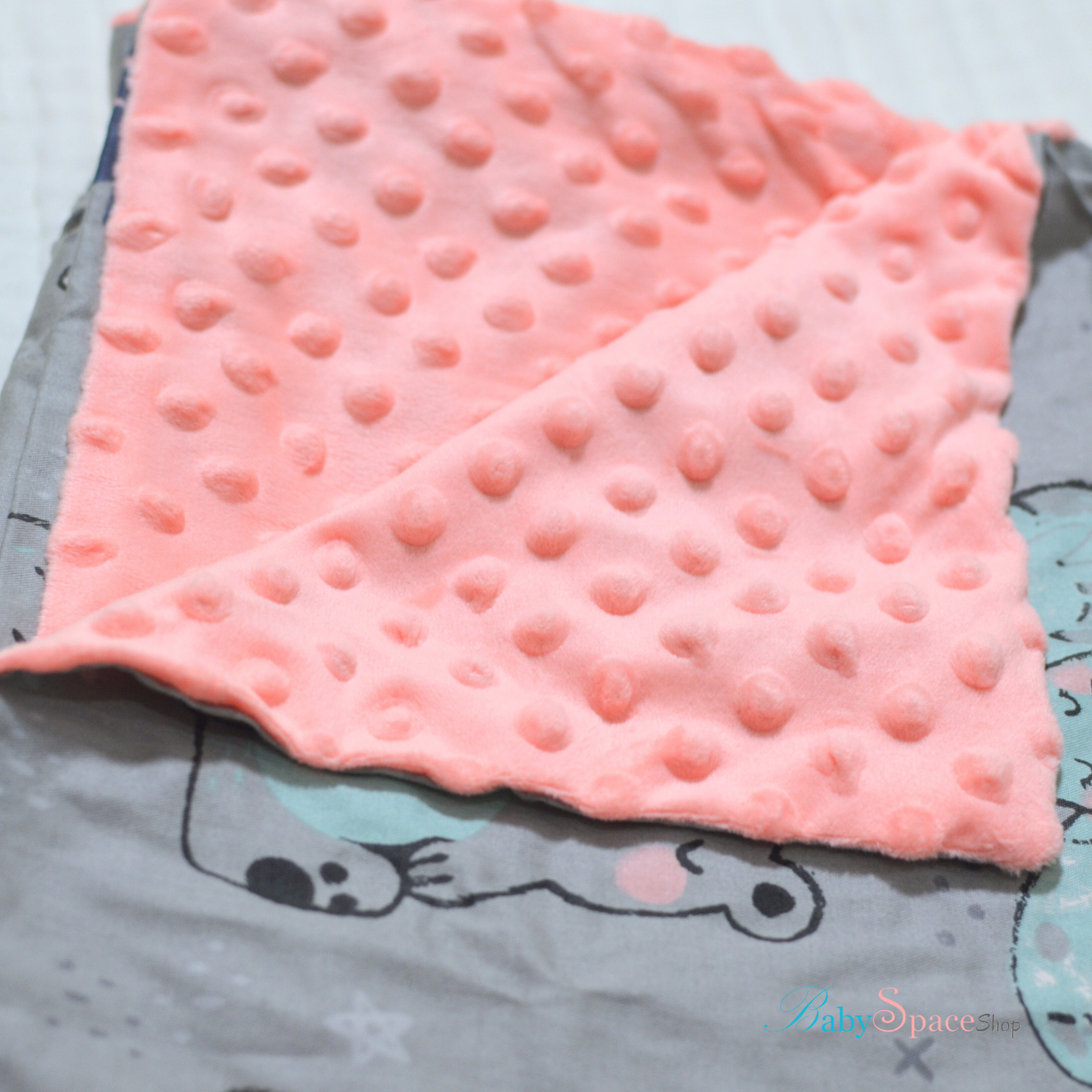 Warm Baby Blanket with Fleece and Cotton 75x100cm