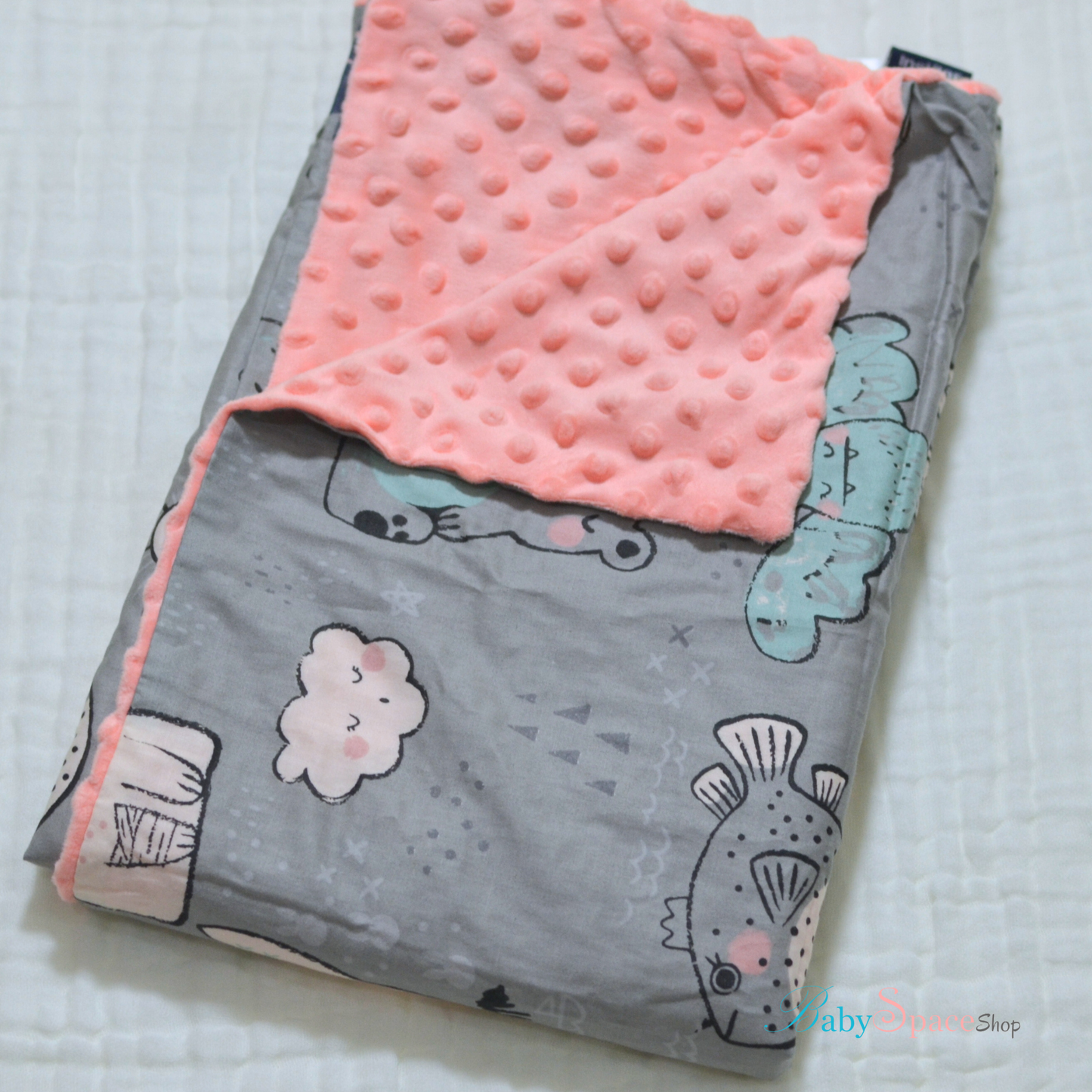 Warm Baby Blanket with Fleece and Cotton 75x100cm