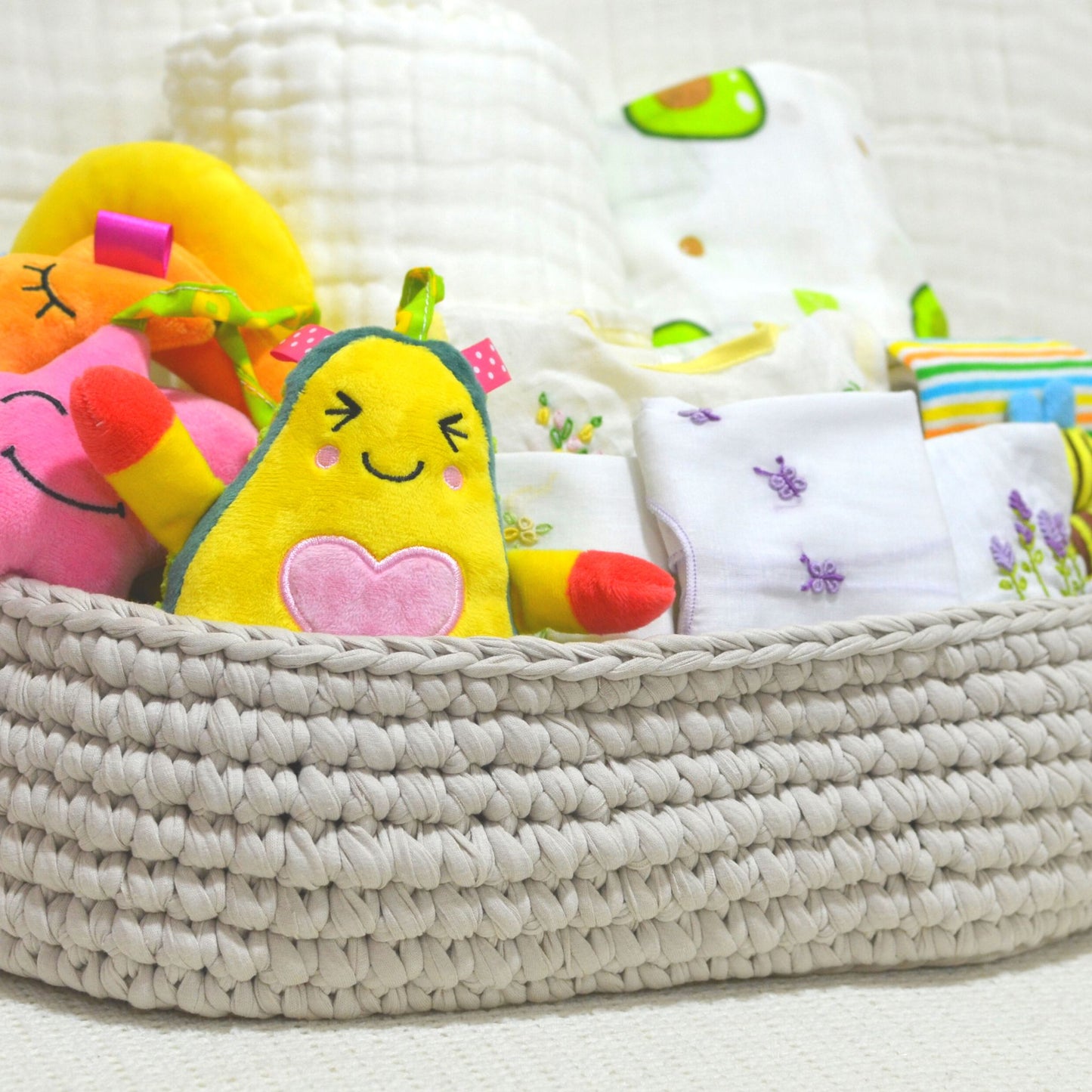 Crochet Basket Baby Hamper Gift