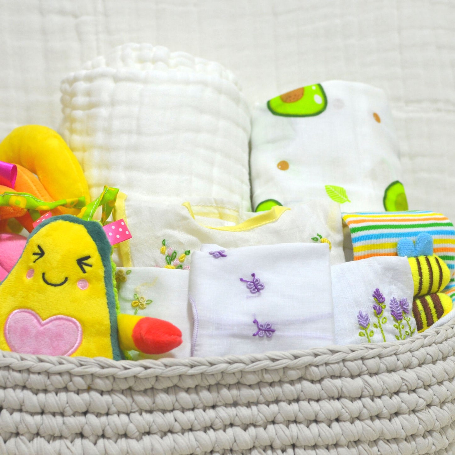 Crochet Basket Baby Hamper Gift