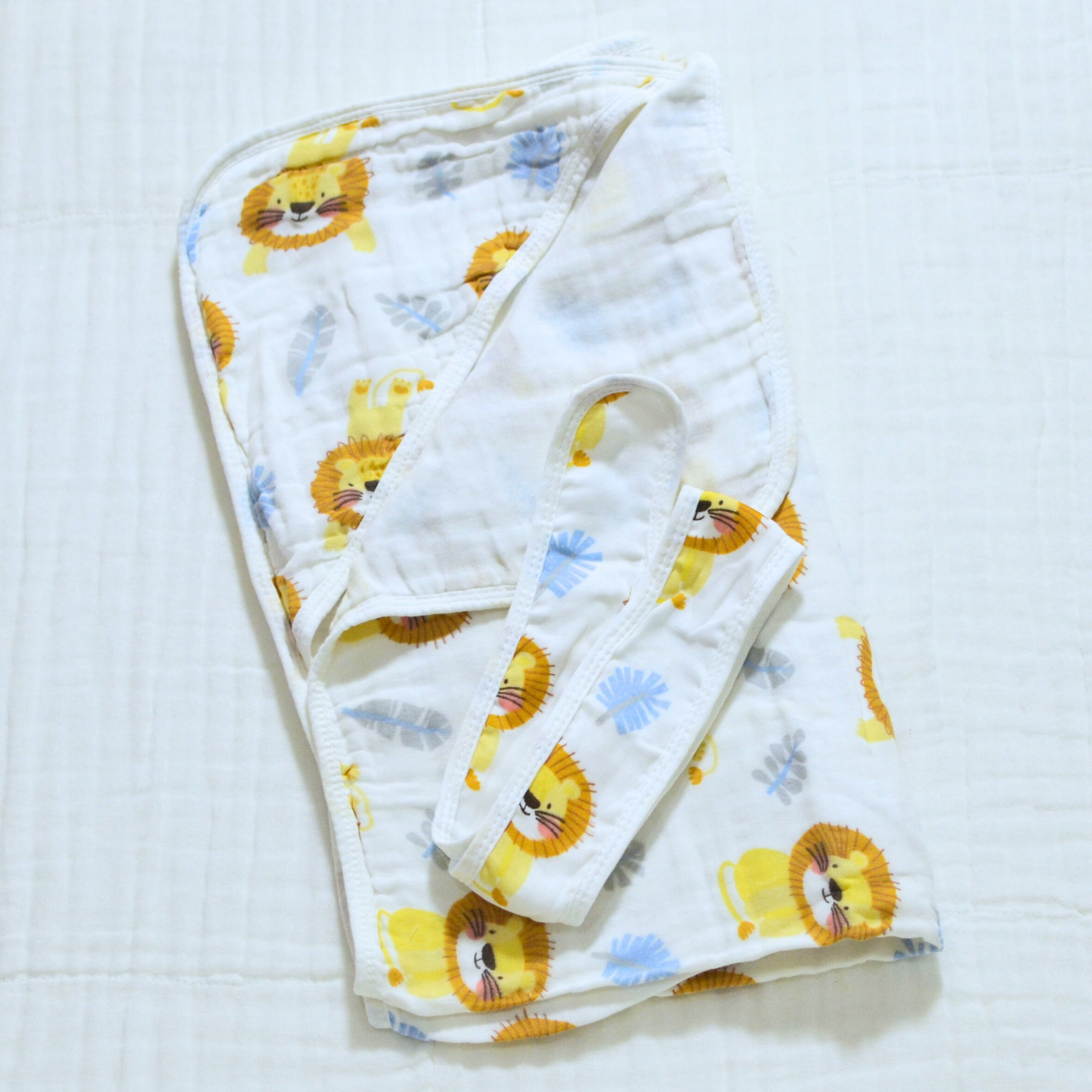 Muslin Hooded Baby Blanket  - 90x90cm