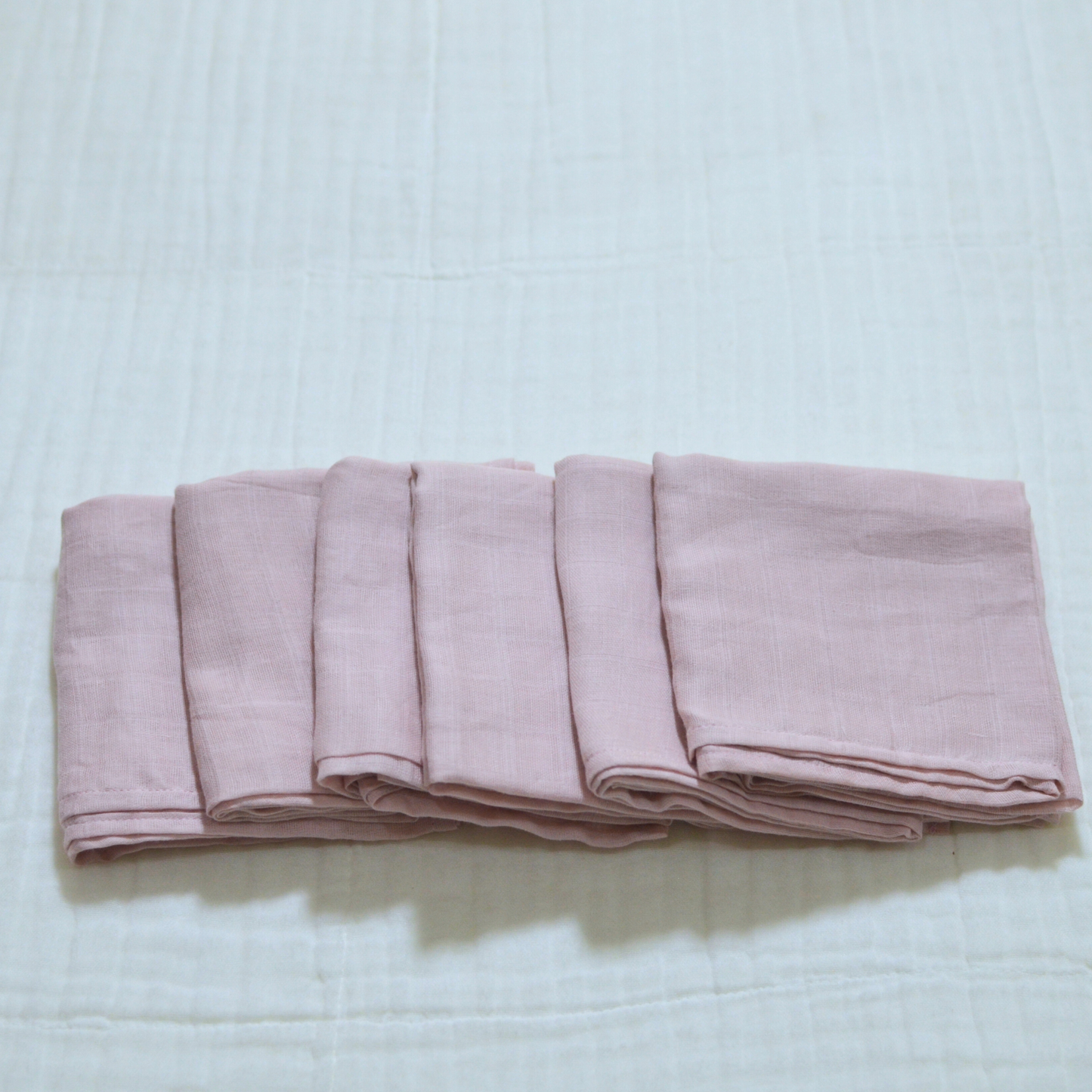 Muslin Cloth Nappies 6 Pack - 21" x 21" Plain Colours