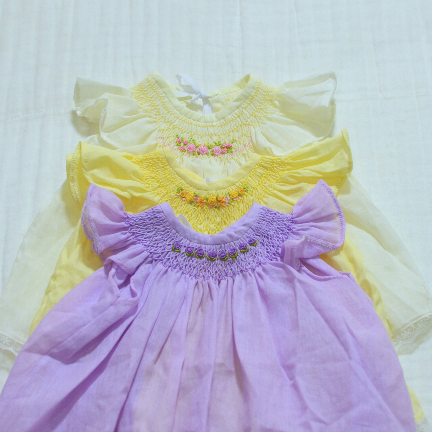 Handmade Bishop Smock Newborn Dress (Colours)