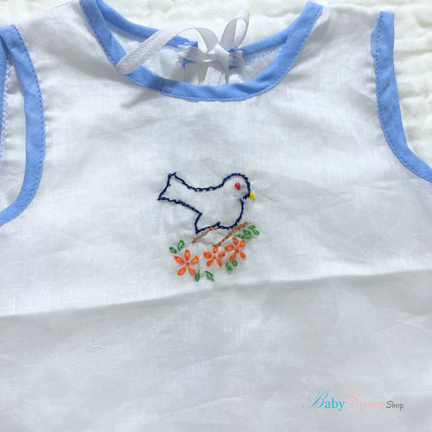 Baby Shirts Blue - Muslin Newborn Size