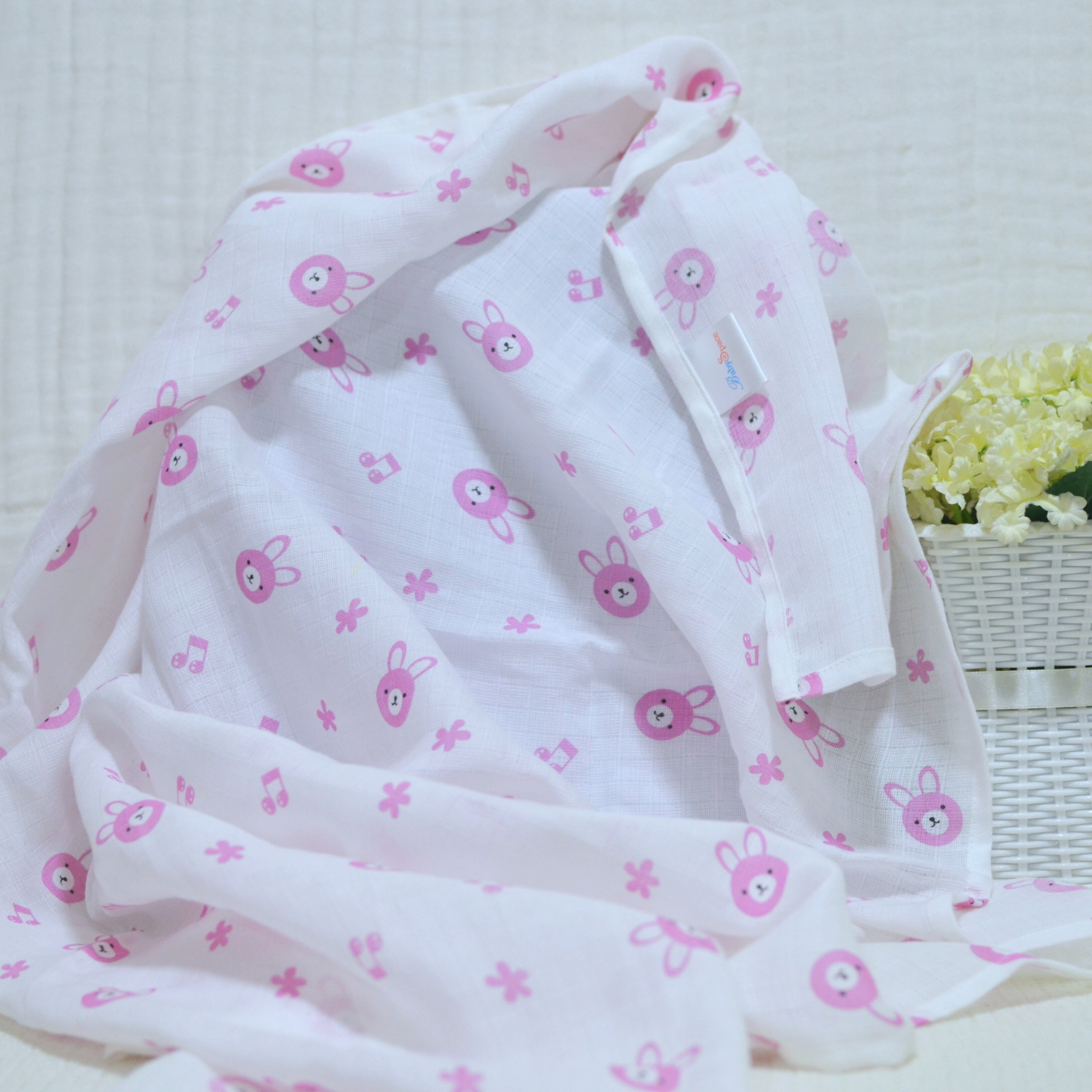 Muslin Cotton Receiving Baby Blanket 90x90cm