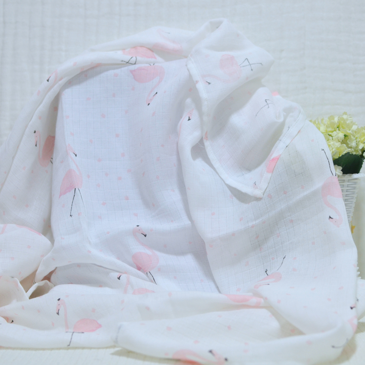 Muslin Cotton Receiving Baby Blanket 90x90cm