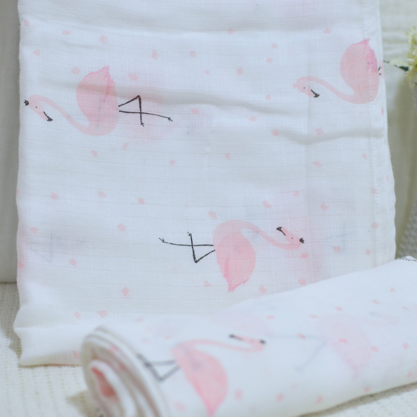 Muslin Cotton Receiving Baby Blanket 90x90cm