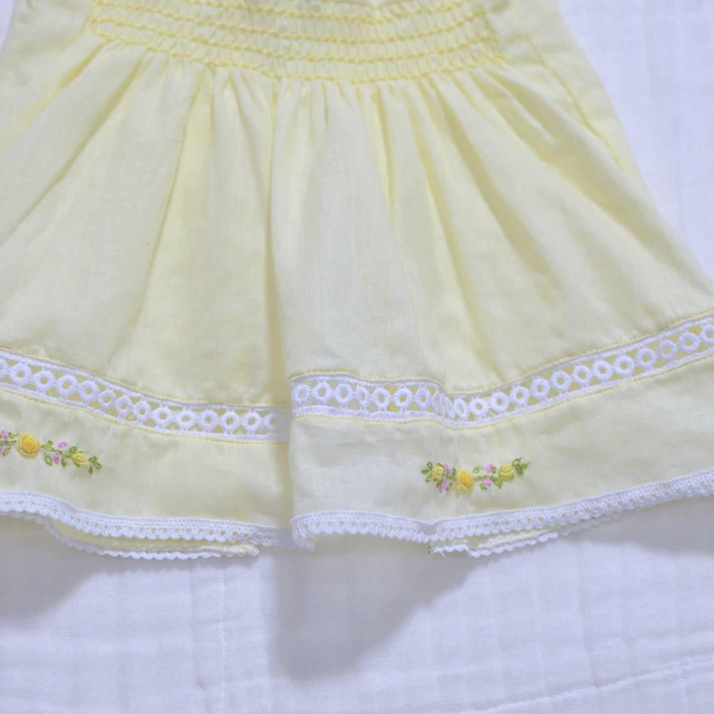 Handmade Smocked Newborn Dress Pink,Yellow,Blue - 0 to 3 month