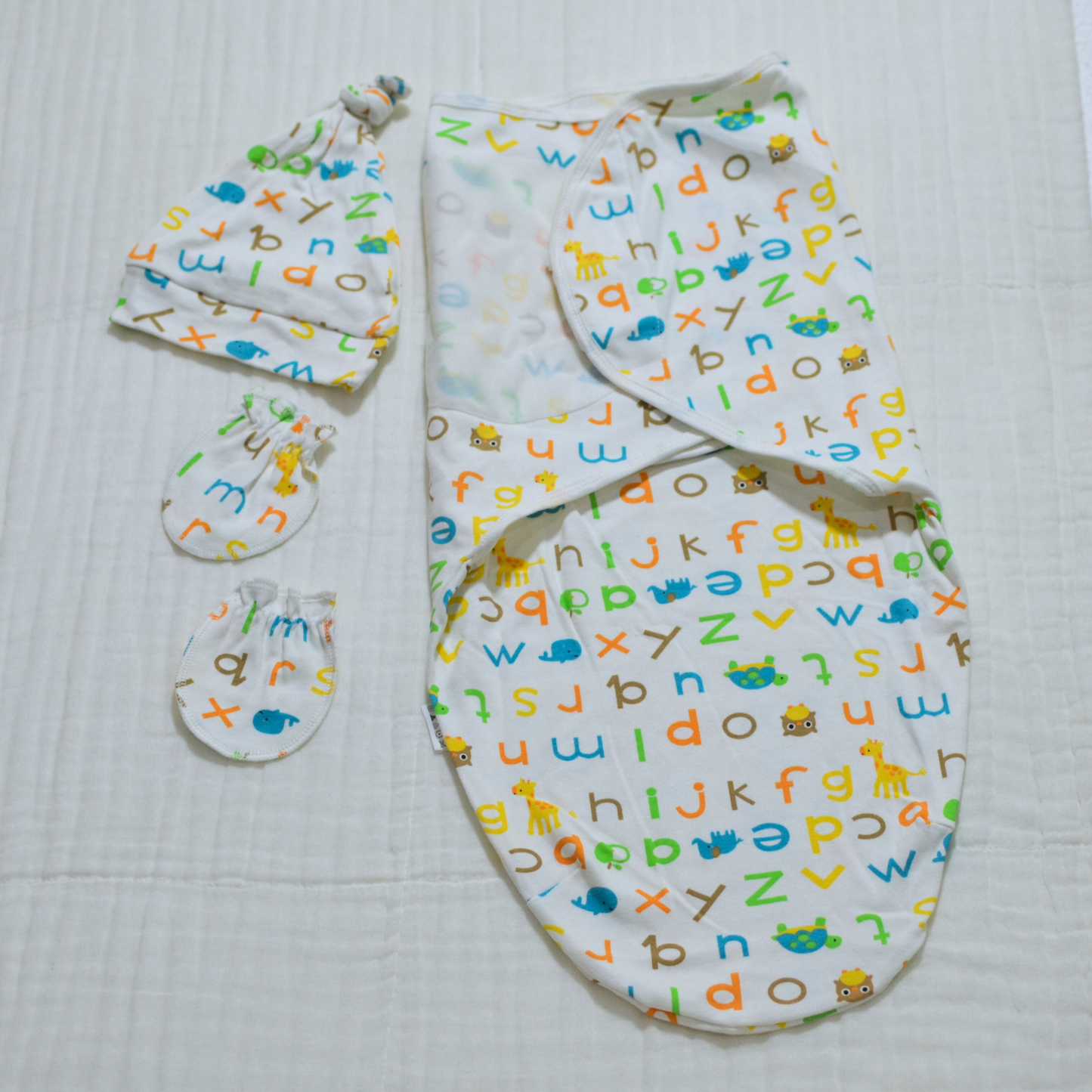 Baby Swaddling Sleep Sack With Hat and Mittens - 3 to 6 Month Size