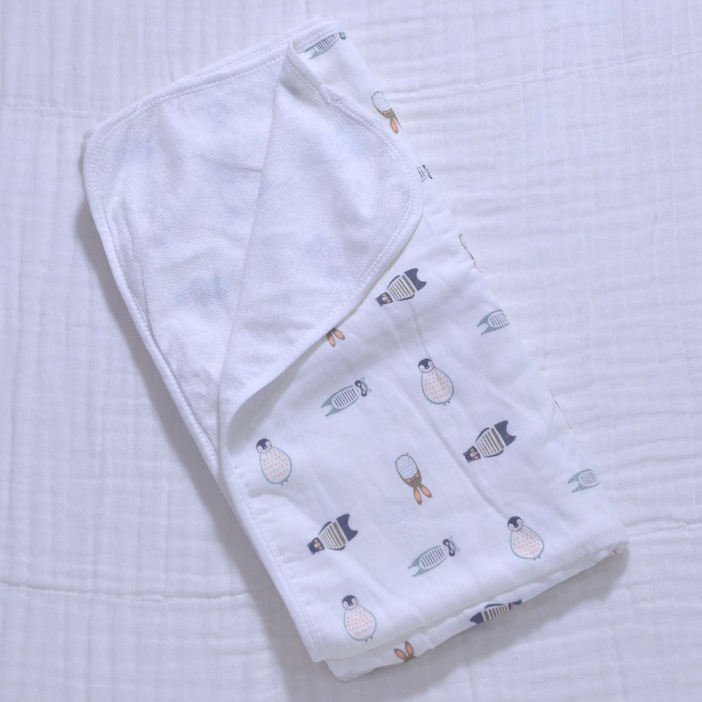 Muslin Cotton and Terry Baby Towel - 90x90cm