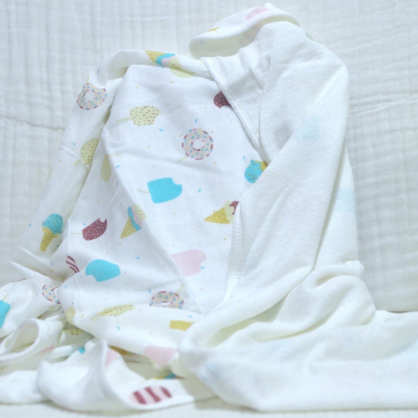 Muslin Cotton and Terry Baby Towel - 90x90cm