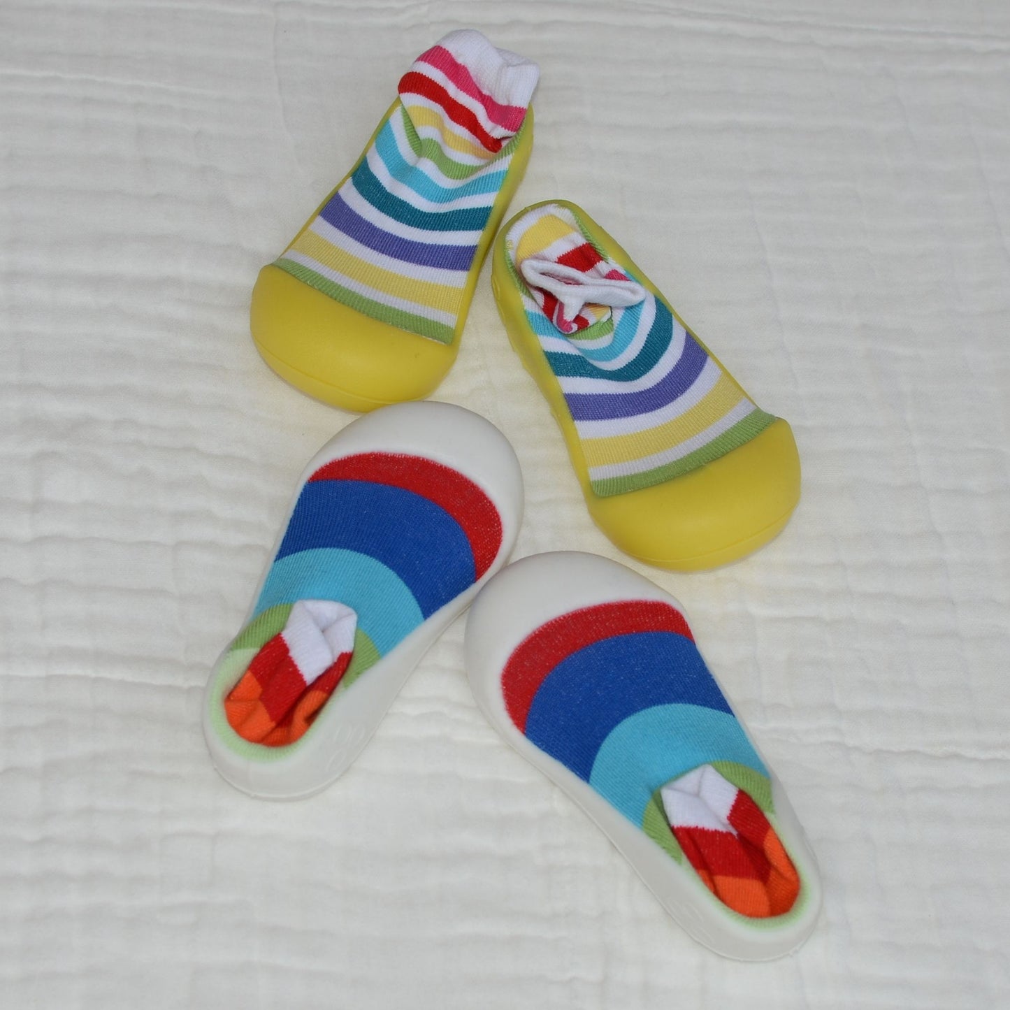 Rainbow Striped Toddlers Anti Slip Sock Shoes - 15.5cm