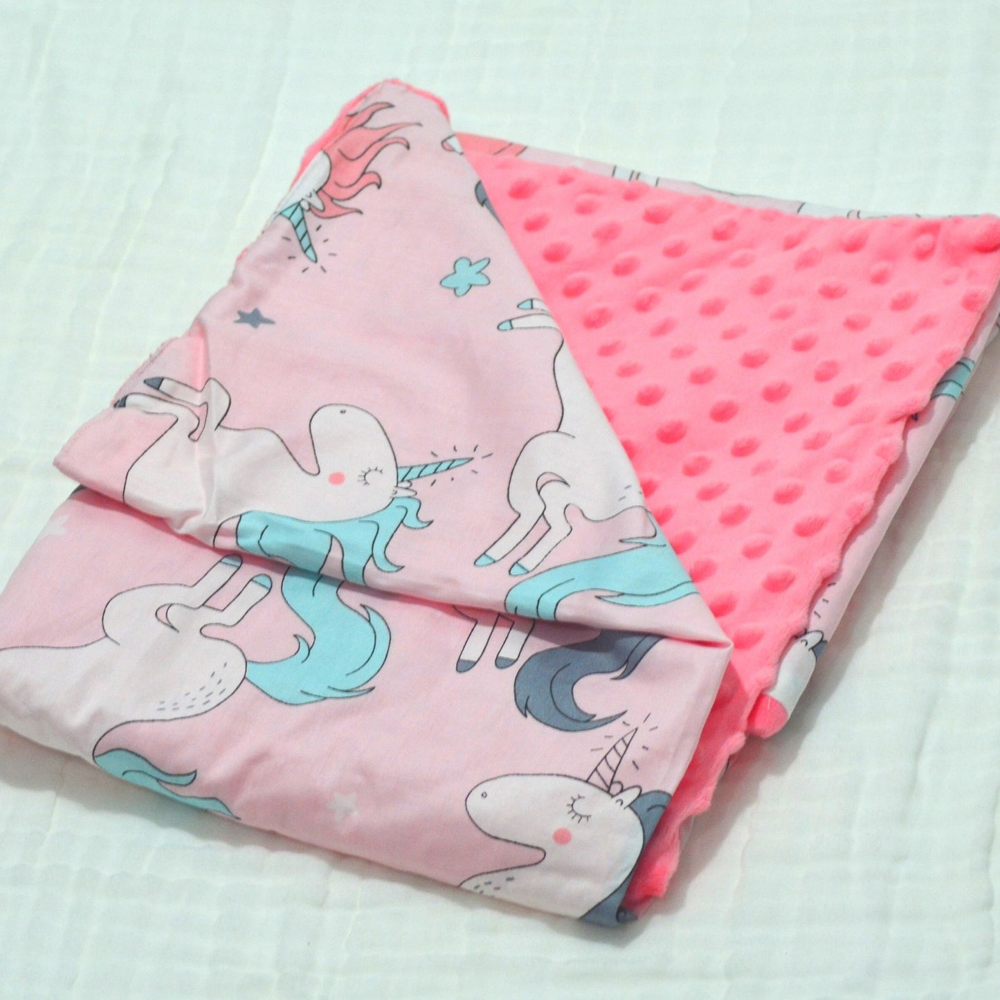 Warm Baby Blanket with Fleece and Cotton 75x100cm