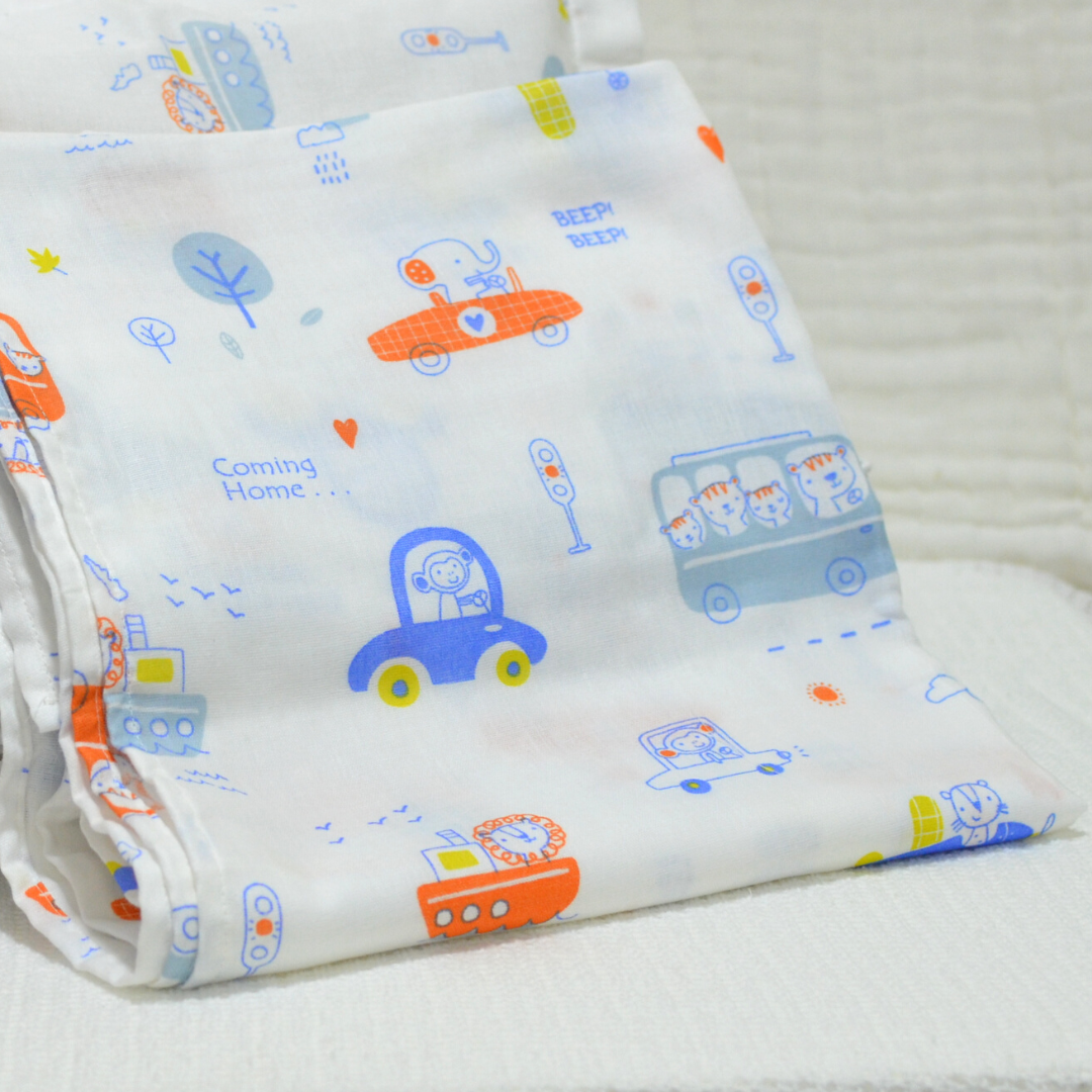 Muslin Swaddle Blankets - Plain 120 x 120 cm Collection
