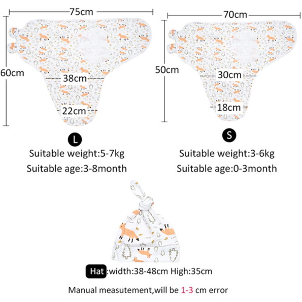 Baby Swaddling Sleep Sack With Hat and Mittens - 3 to 6 Month Size