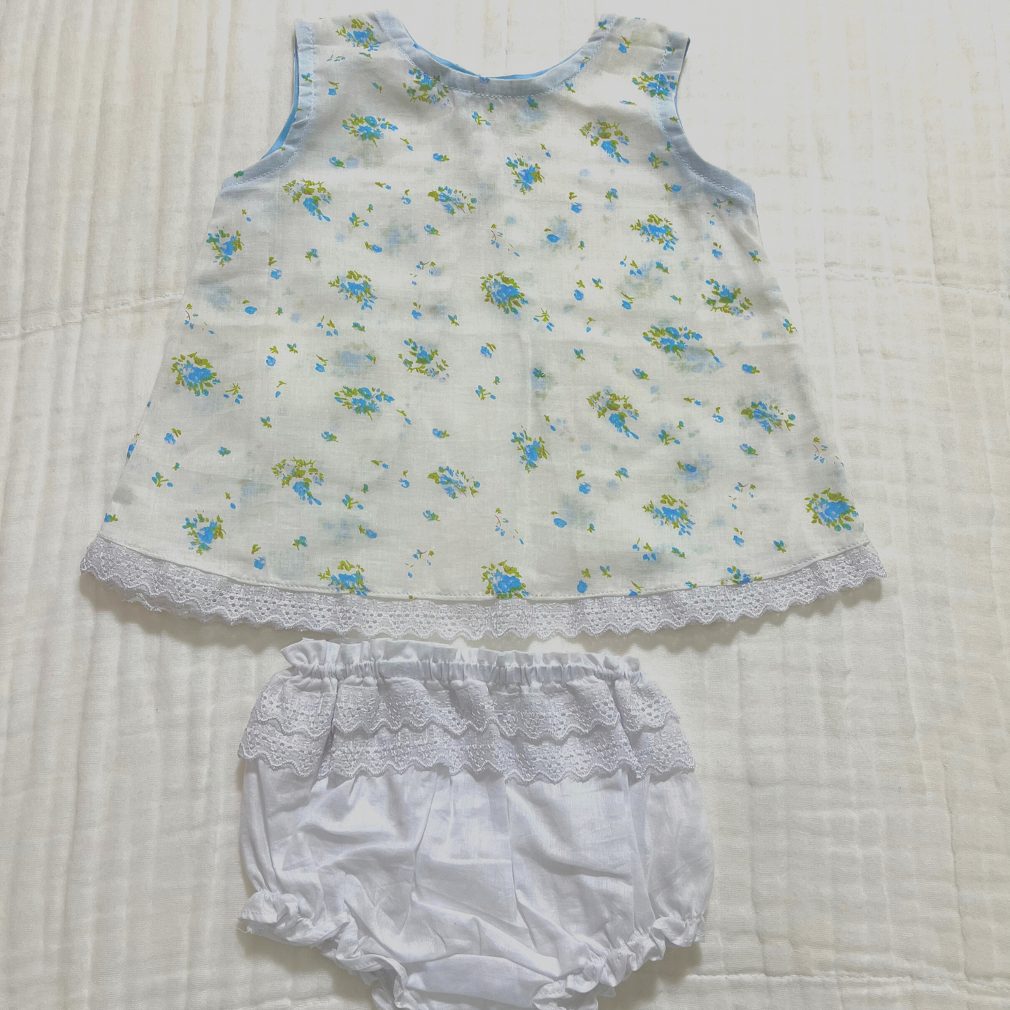 Baby Top and Panty - Handmade Cotton - 6 to 9 Month Size