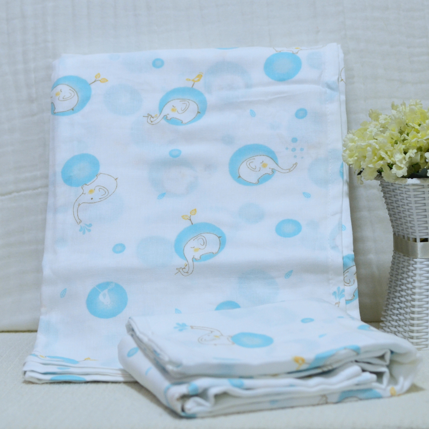 Muslin Swaddle Blankets - Plain 120 x 120 cm Collection III