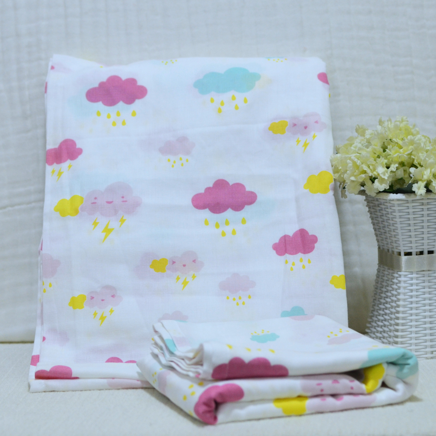 Muslin Swaddle Blankets - Plain 120 x 120 cm Collection III