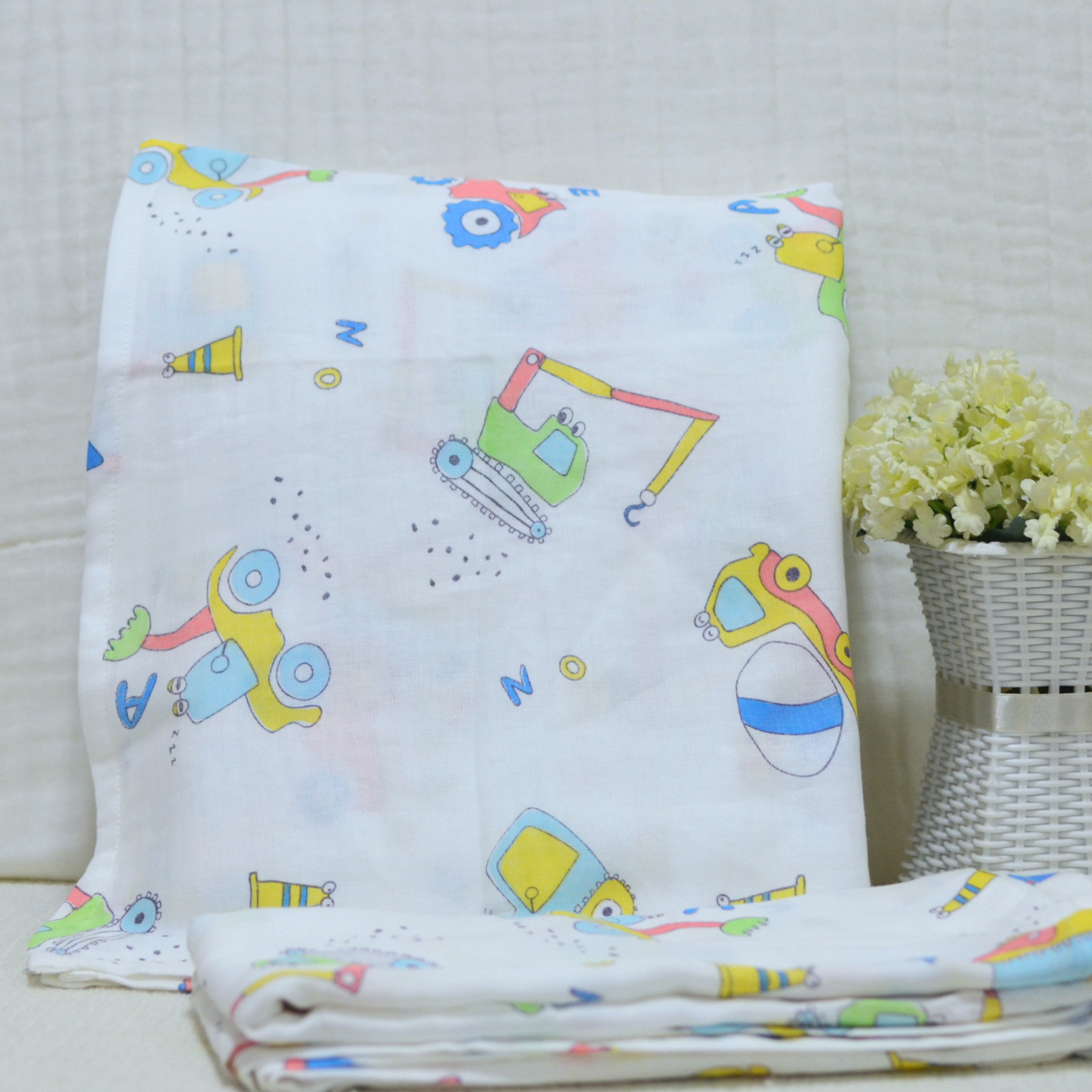 Muslin Swaddle Blankets - Plain 120 x 120 cm Collection III