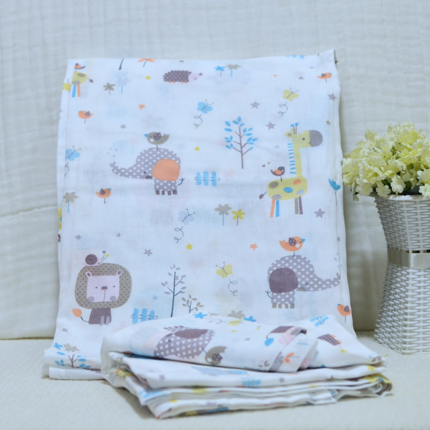 Muslin Swaddle Blankets - Plain 120 x 120 cm Collection III