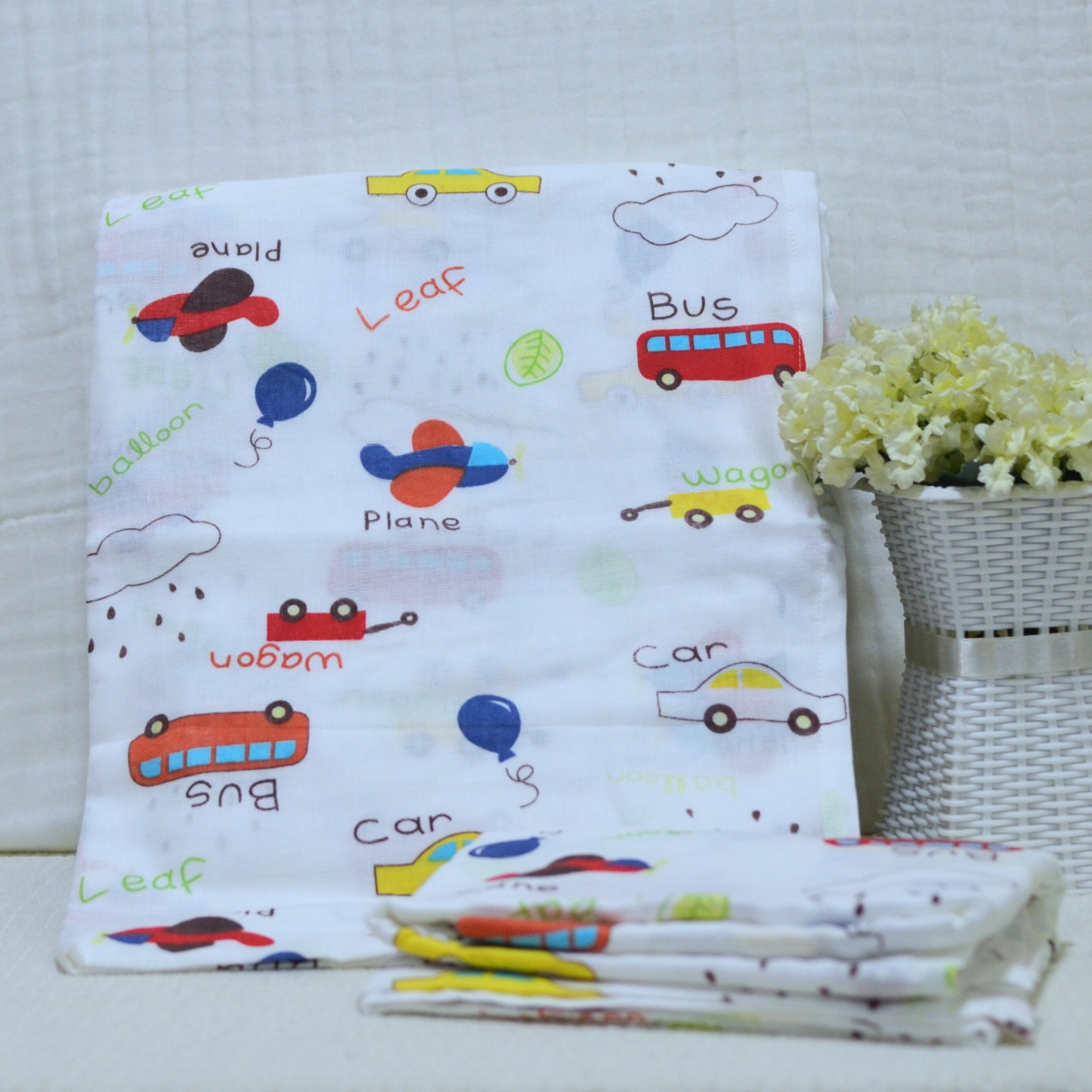 Muslin Swaddle Blankets - Plain 120 x 120 cm Collection III