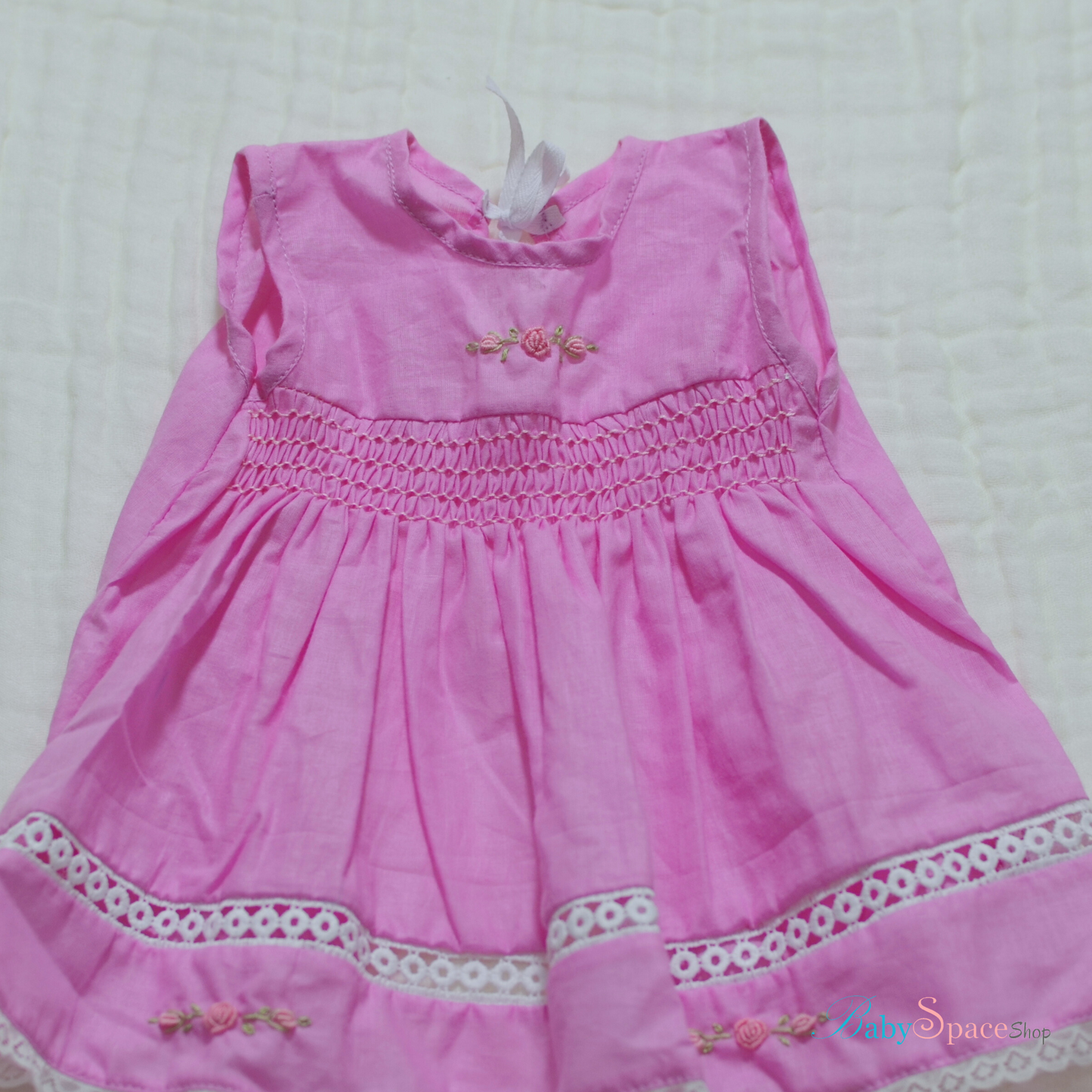 Handmade Smocked Newborn Dress Pink,Yellow,Blue - 0 to 3 month