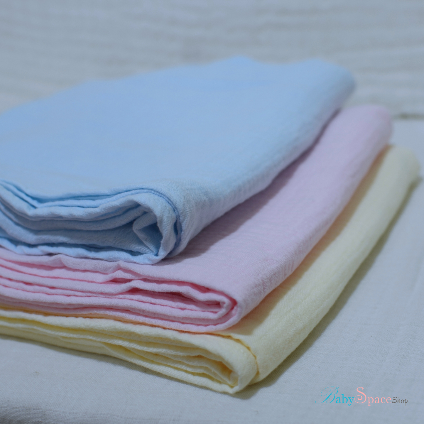 Double Crepe Muslin Cotton Baby Blanket 90x90cm (Colours)