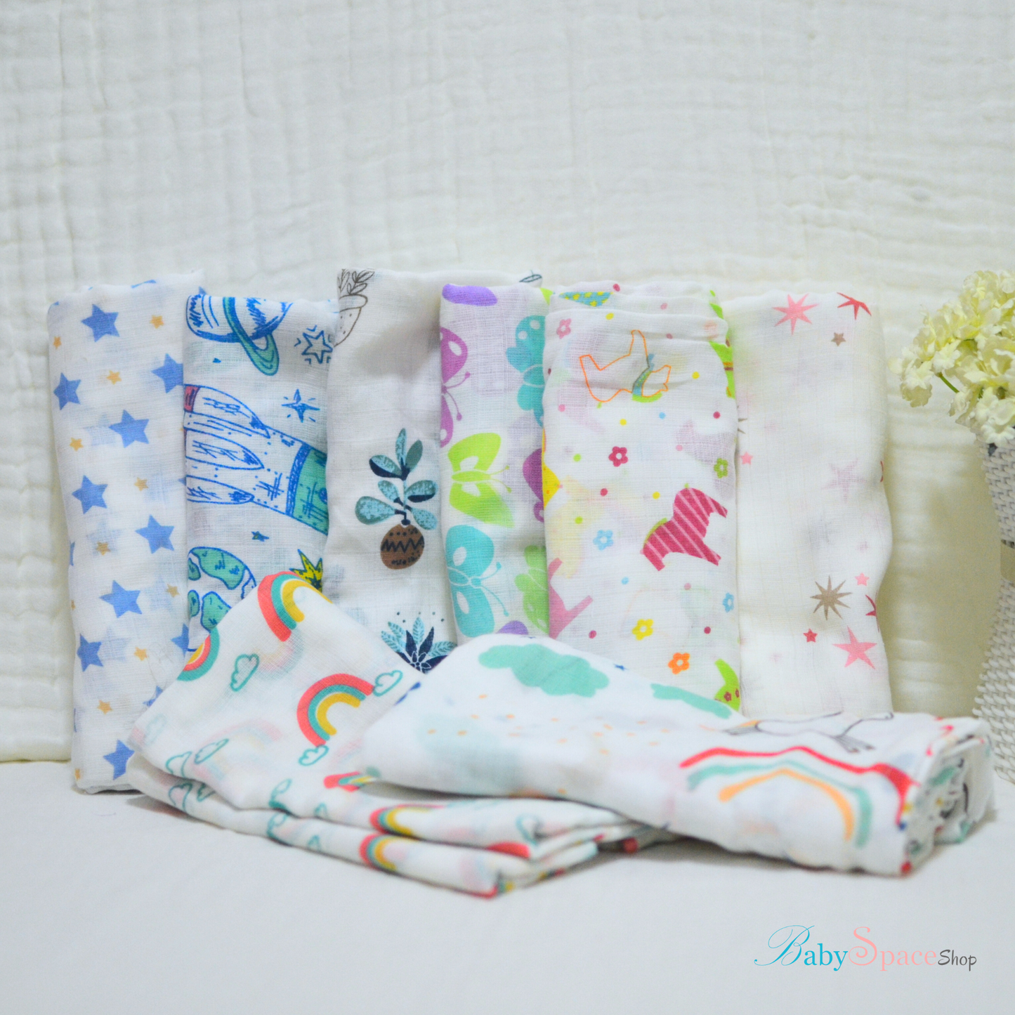 Muslin Cotton Receiving Baby Blanket 86x86cm