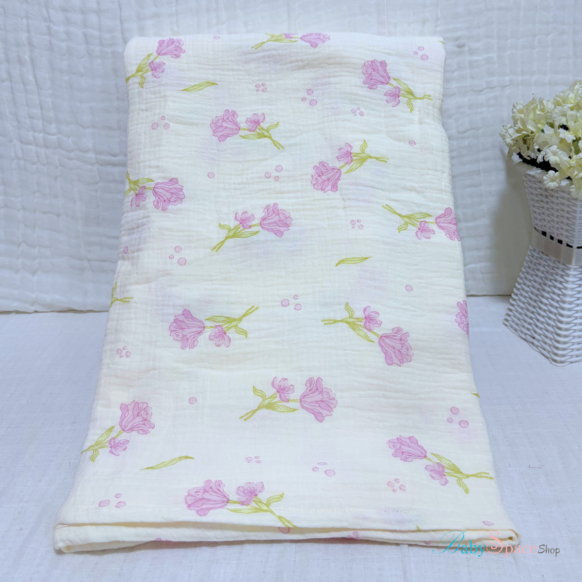 Muslin Crepe Cotton Receiving Baby Blanket 95x95cm II