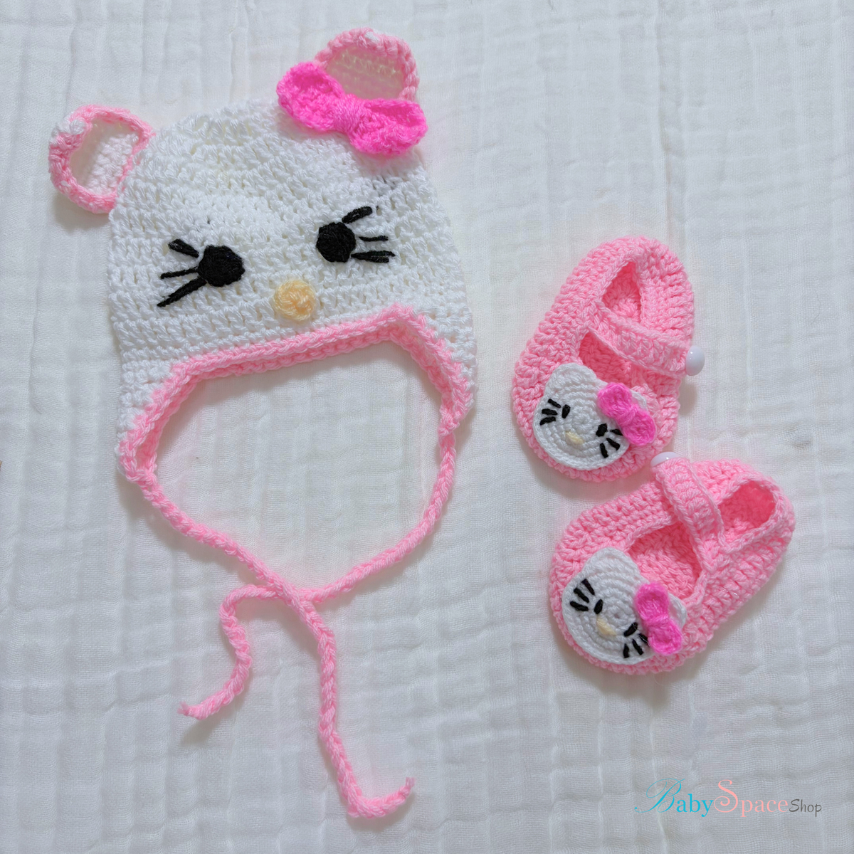 Crochet Baby Animal Hat and Shoe Newborn Size