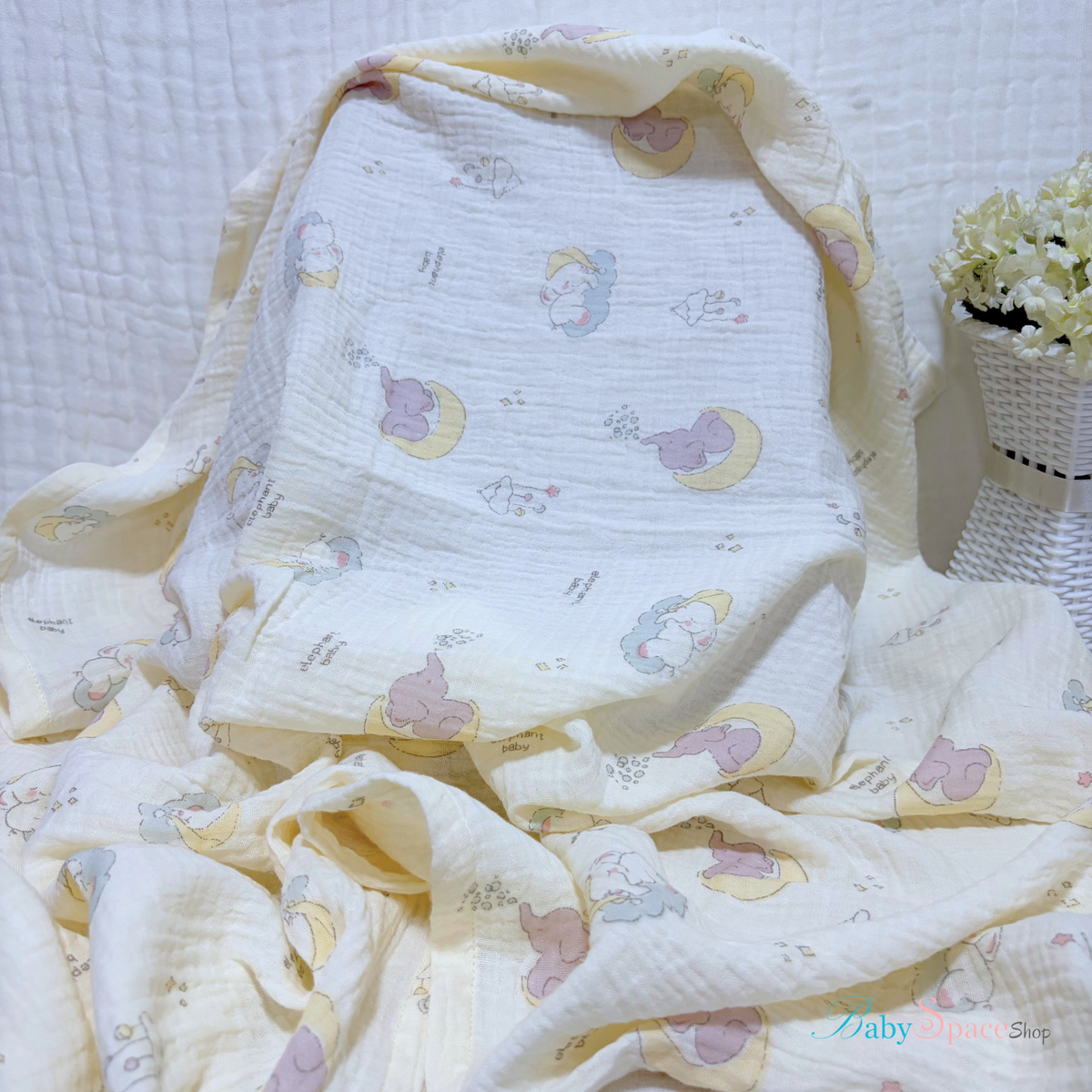 Muslin Crepe Cotton Receiving Baby Blanket 95x95cm II