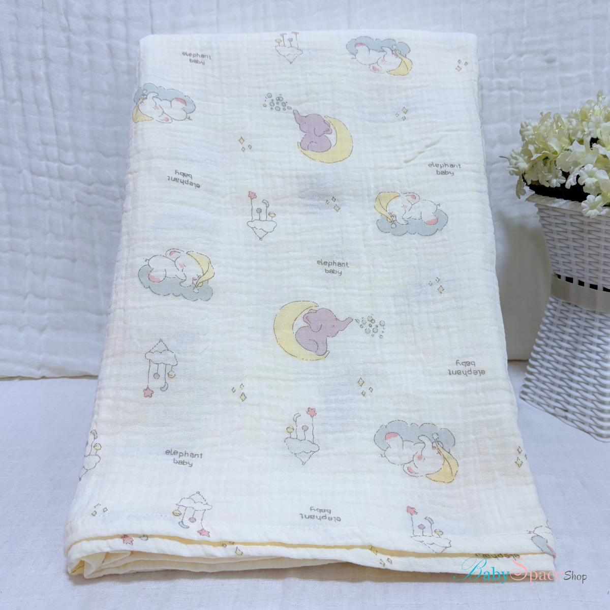 Muslin Crepe Cotton Receiving Baby Blanket 95x95cm II