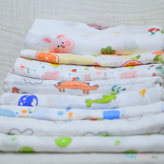 Muslin Swaddle Blankets - Plain 120 x 120 cm Collection V