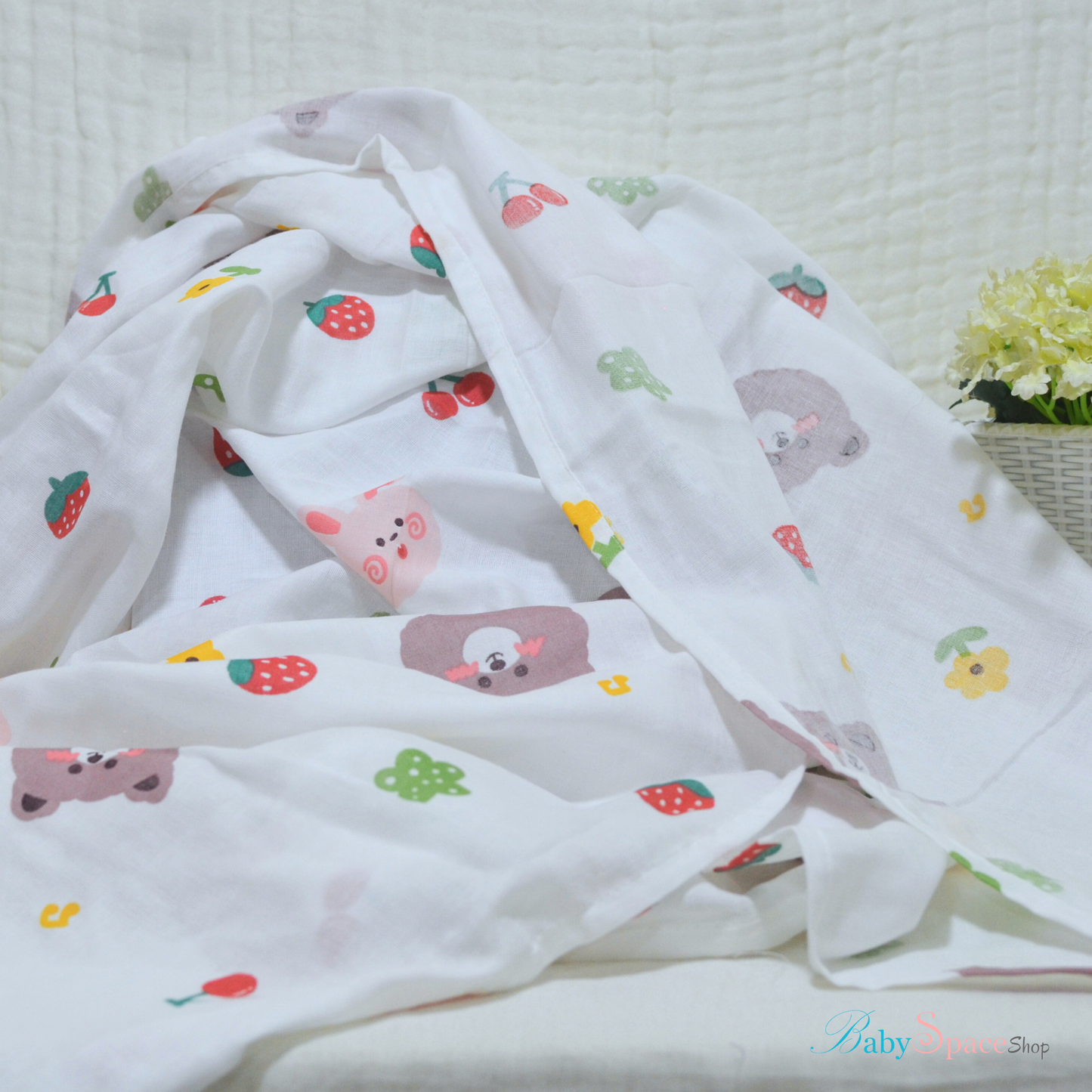 Muslin Swaddle Blankets - Plain 120 x 120 cm Collection V
