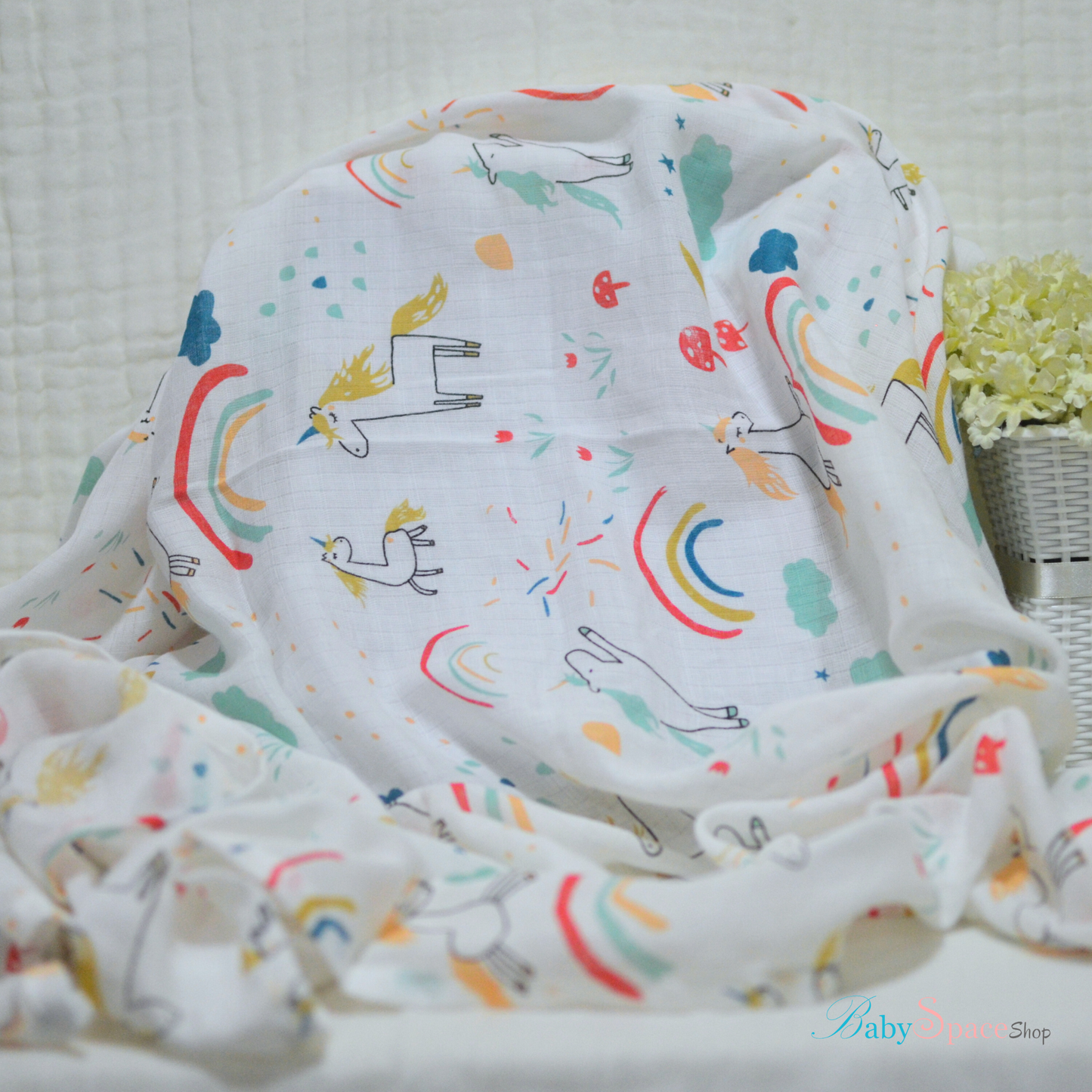 Muslin Swaddle 100% Cotton Printed - 120 x 120 cm II