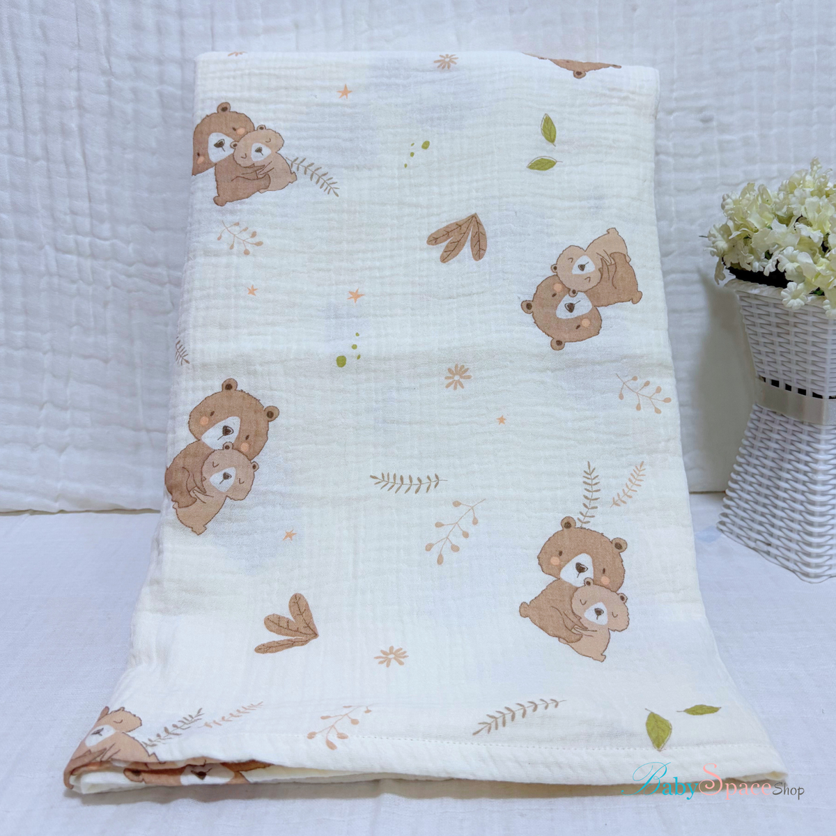 Muslin Crepe Cotton Receiving Baby Blanket 95x95cm II