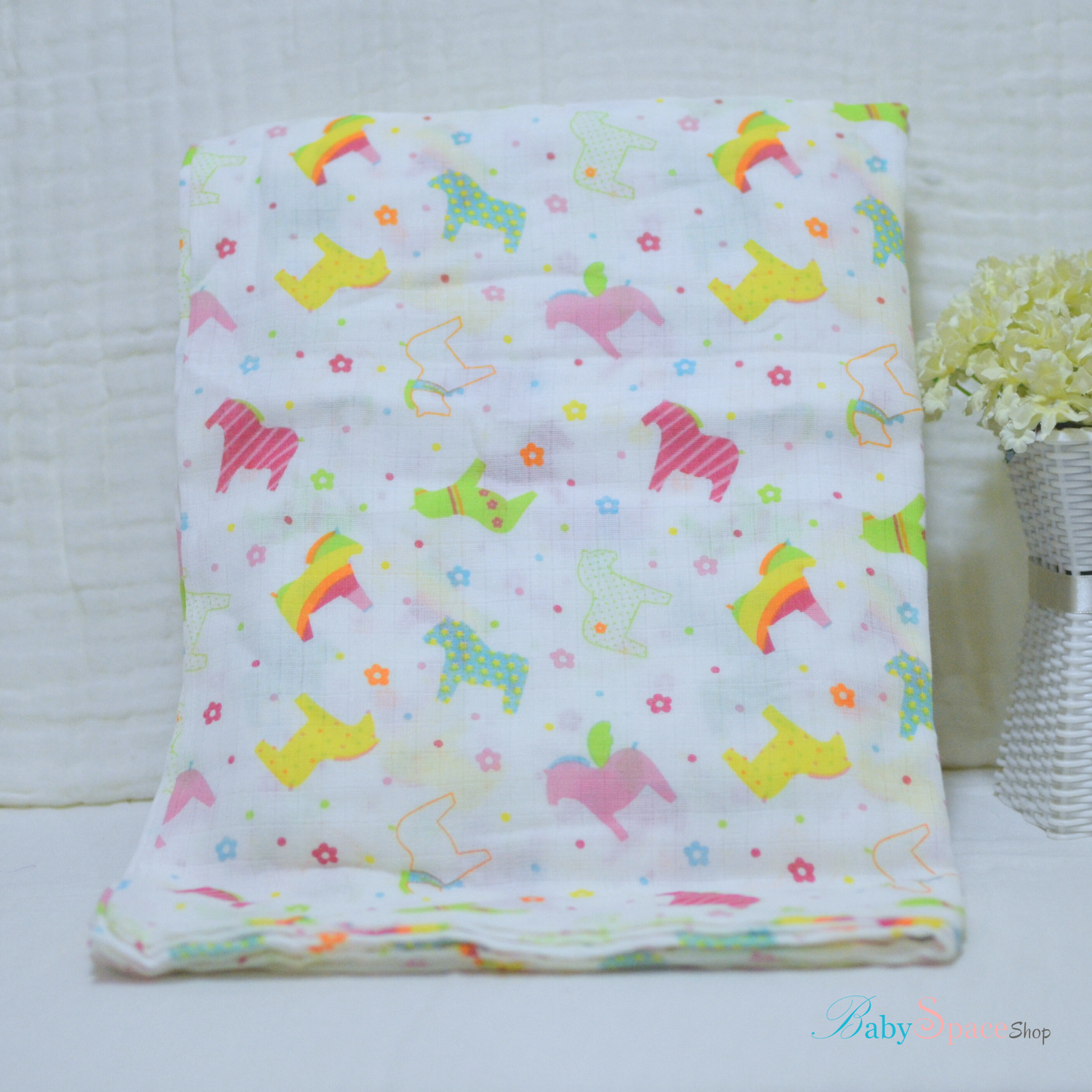 Muslin Swaddle 100% Cotton Printed - 120 x 120 cm II