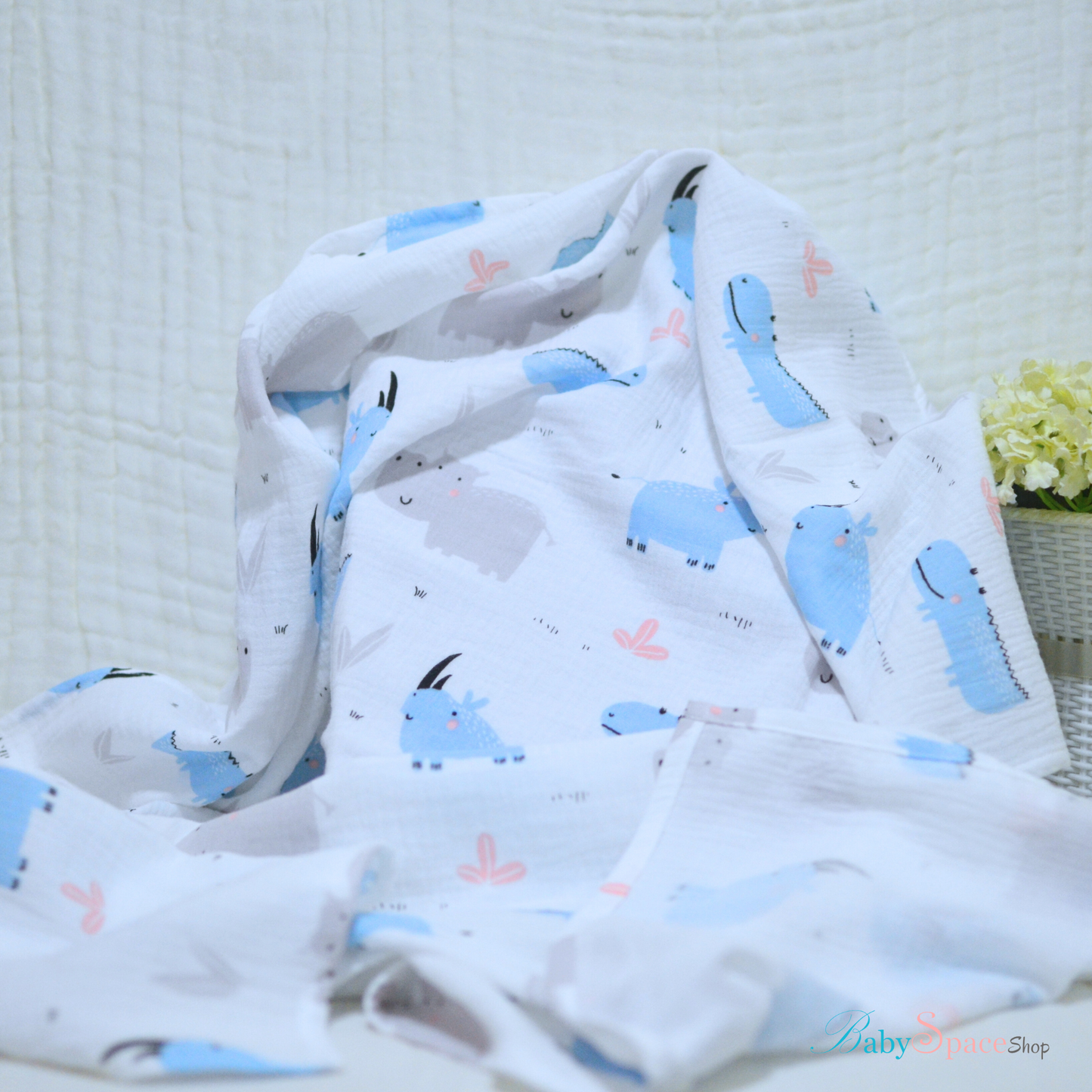 Muslin Crepe Cotton Receiving Baby Blanket 90x90cm