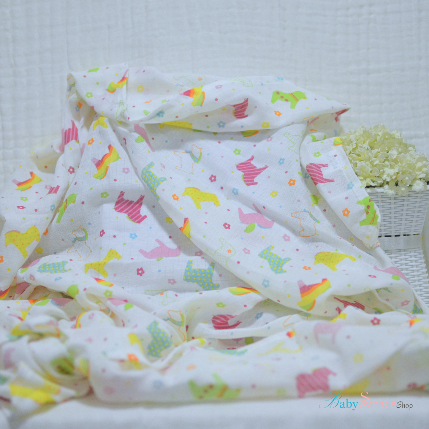 Muslin Swaddle 100% Cotton Printed - 120 x 120 cm II