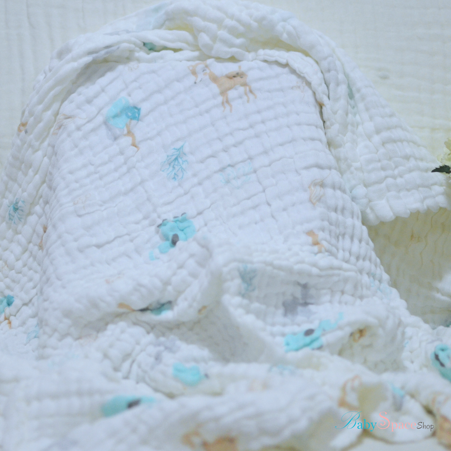 6 Layered Printed Cotton Gauze Baby Blanket/Towel 105x105cm - Collection VI