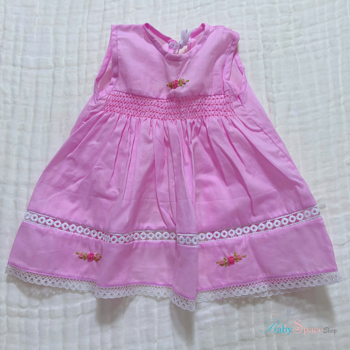 Handmade Smocked Newborn Dress Pink,Yellow,Blue - 0 to 3 month