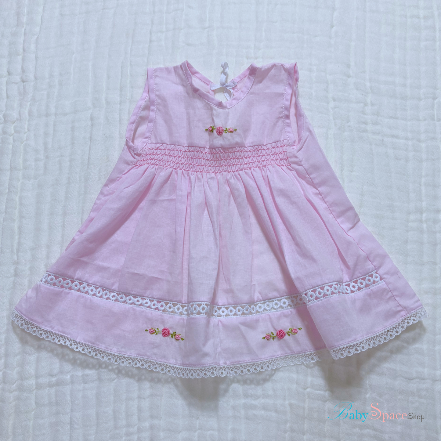 Handmade Smocked Newborn Dress Pink,Yellow,Blue - 0 to 3 month II