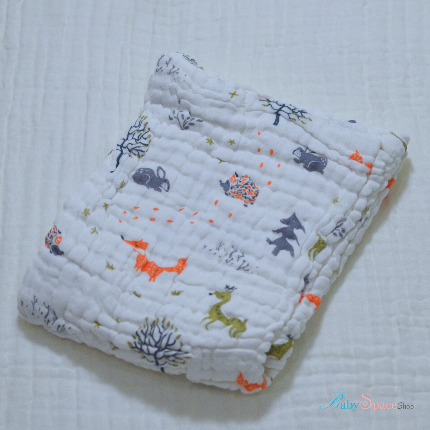 6 Layered Printed Cotton Gauze Baby Blanket/Towel 105x105cm - Collection VI
